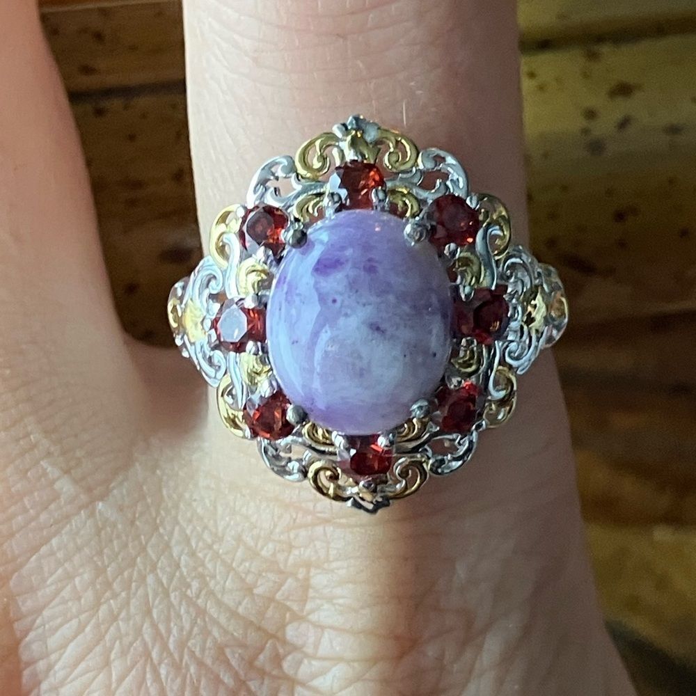 Utah Tiffany Red Garnet Sterling Silver Ring Size 9